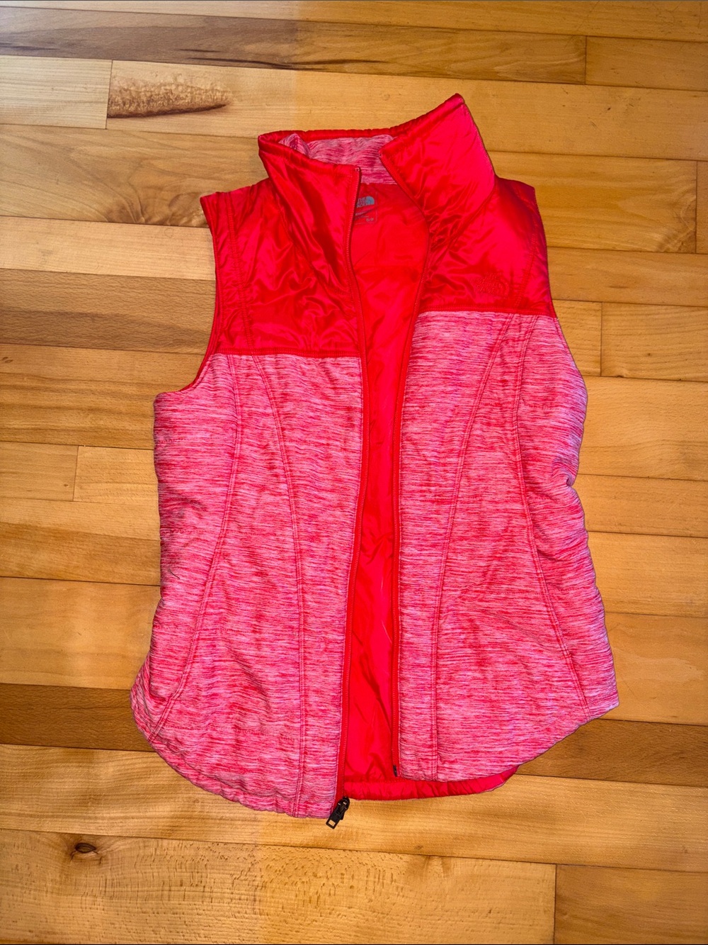 North Face red/Pink Quilted Vest